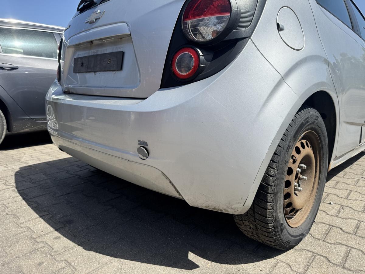 Chevrolet Aveo 2 original Sto&szlig;stange Stossf&auml;nger hinten Silber 5-T&uuml;rer Bj.2013